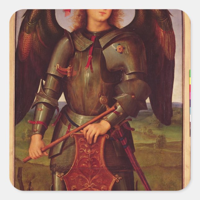 Die Jungfrau und Kind mit SS. Raphael und Quadratischer Aufkleber (Vorderseite)