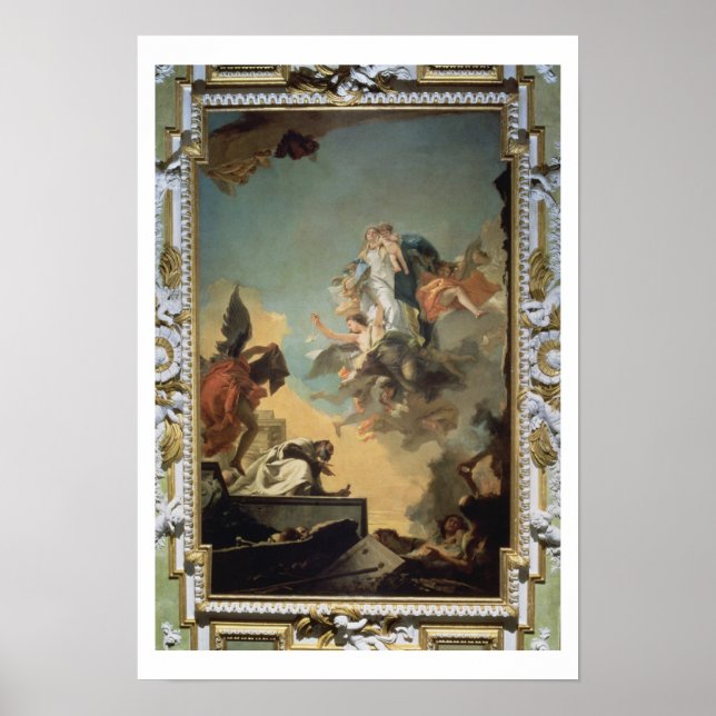 Die Jungfrau von Carmel, die Scapula dem Bel zu ge Poster (Vorne)