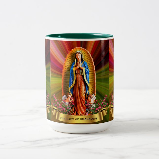Die Jungfrau von Guadalupe Zweifarbige Tasse (Mittel)