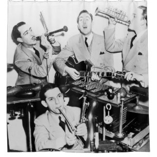 Die Jungs in Bandvintage, Musik, Band, Retro, s Duschvorhang