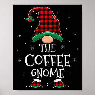 Die Kaffee-Gnome-Weihnachtsfamilie passt zu Karier Poster