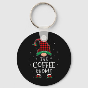 Die Kaffee-Gnome-Weihnachtsfamilie passt zu Karier Schlüsselanhänger