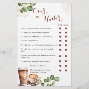 Die Kaffee-Liebe bricht über oder unter Spielkarte