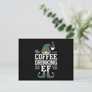 Die Kaffee trinkende Elf Familie passt Weihnachten