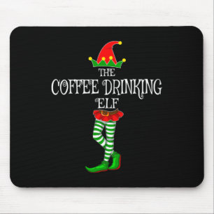 Die Kaffee trinkende Elf Familie passt zu Weihnach Mousepad