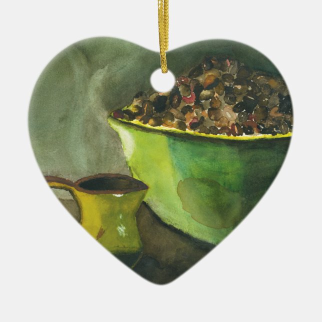 Die Kaffeebowl Kaffeebohnen aus dem Dampfbad Keramik Ornament (Vorne)