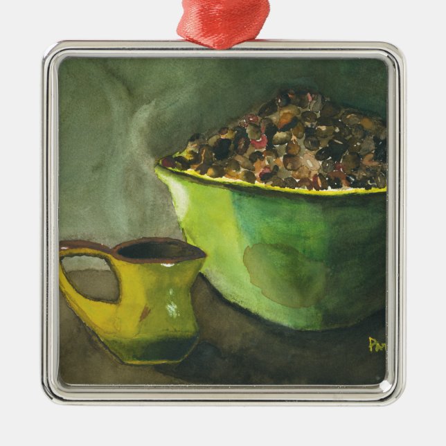 Die Kaffeebowl Kaffeebohnen aus dem Dampfbad Ornament Aus Metall (Vorne)