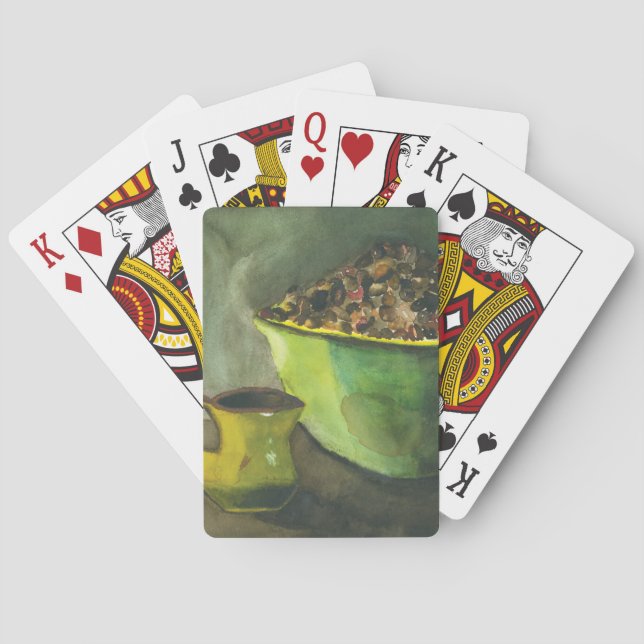 Die Kaffeebowl Kaffeebohnen aus dem Dampfbad Spielkarten (Rückseite)