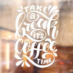Die Kaffeezeit, das Café Fensteraufkleber