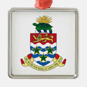 Die Kaimaninseln-Wappen Silbernes Ornament
