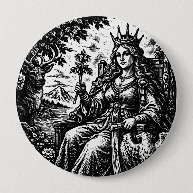Die Kaiserin — BurnsInHell Tarot III Button (Vorderseite)