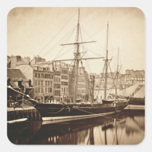 Die Kaiserjacht "La Reine Hortense" in Le Havre Quadratischer Aufkleber