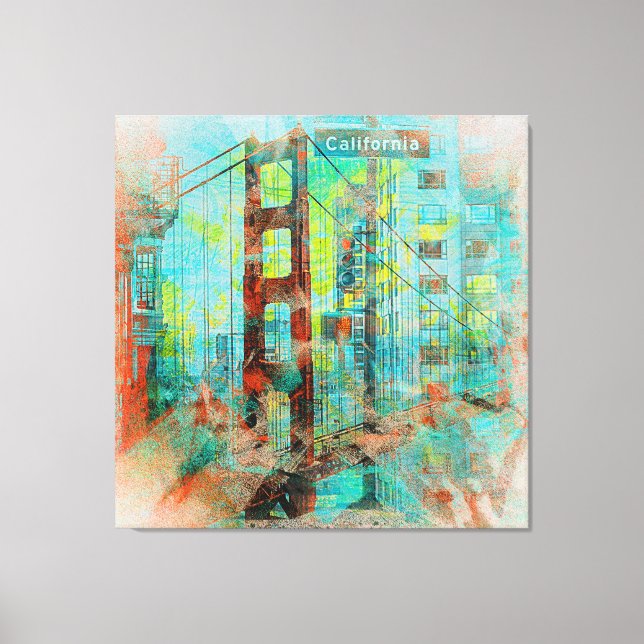 Die kalifornische Liebe-Brücke von San Francisco Leinwanddruck (Vorderseite)