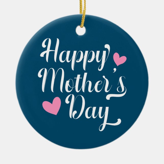 Die Kalligraphie der einfachen glücklichen Mutter  Keramik Ornament (Vorne)