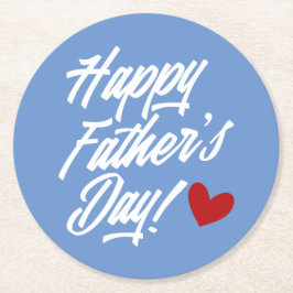 Die Kalligraphie des einfachen glücklichen Vaters  Runder Pappuntersetzer