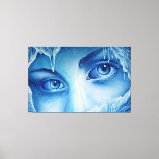 Die kalten Augen des Winters Leinwanddruck (Vorderseite)