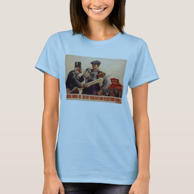 Die kalter Kriegs-Sowjetunions-Propaganda-Plakate T-Shirt (Vorderseite)
