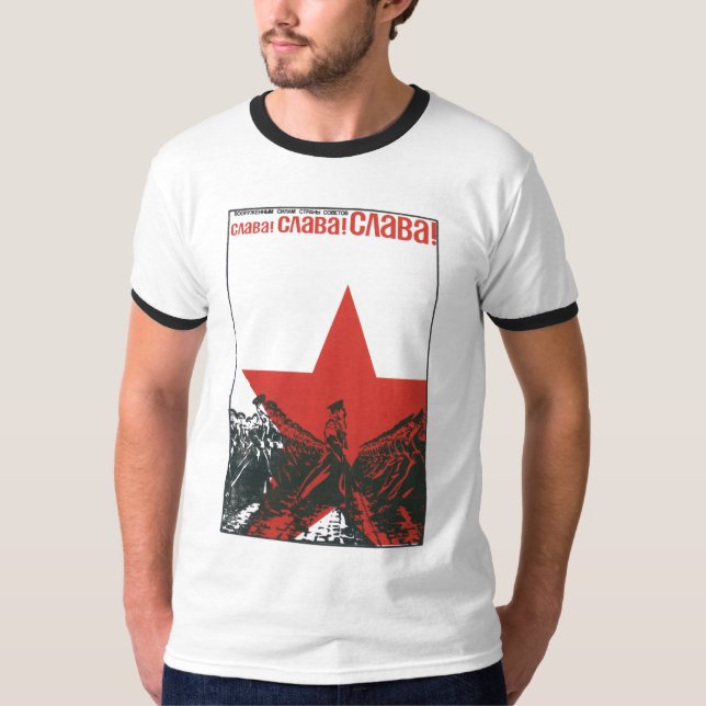 Die kalter Kriegs-Sowjetunions-Propaganda-Plakate T-Shirt (Vorderseite)