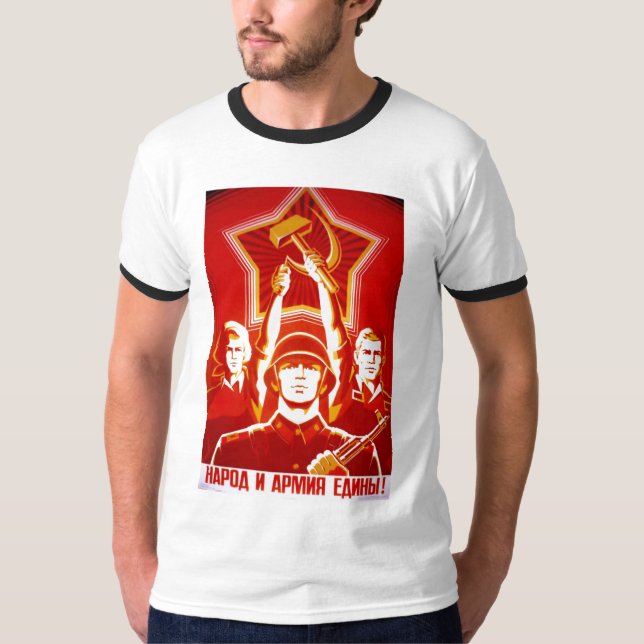 Die kalter Kriegs-Sowjetunions-Propaganda-Plakate T-Shirt (Vorderseite)