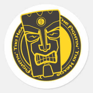 Die Kämpfe der Tiki-Köpfe Runder Aufkleber