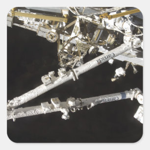 Die Kanadisch-erbaute Raumstation Quadratischer Aufkleber