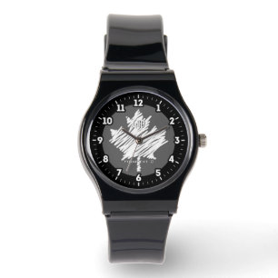 Die kanadische Flagge Weißer Ahornlef personalisie Armbanduhr