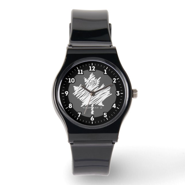 Die kanadische Flagge Weißer Ahornlef personalisie Armbanduhr (Vorderseite)