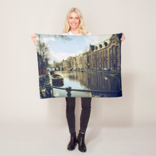 Die Kanäle des Urban Amsterdam Fleecedecke