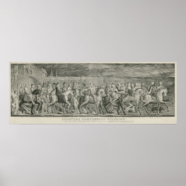 Die Kanterbury-Pilger von William Blake Poster (Vorne)