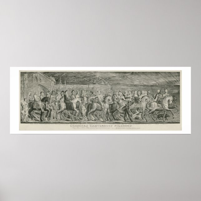 Die Kanterbury-Pilger von William Blake Poster (Vorne)