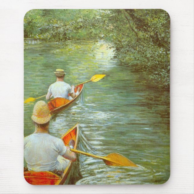 Die Kanus, Perissoires von Gustave Caillebotte Mousepad (Vorne)