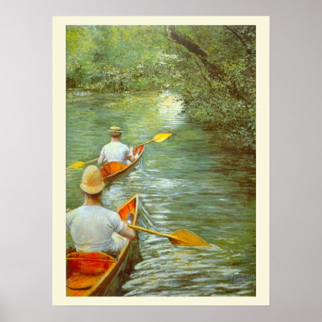 Die Kanus, Perissoires von Gustave Caillebotte Poster (Vorne)