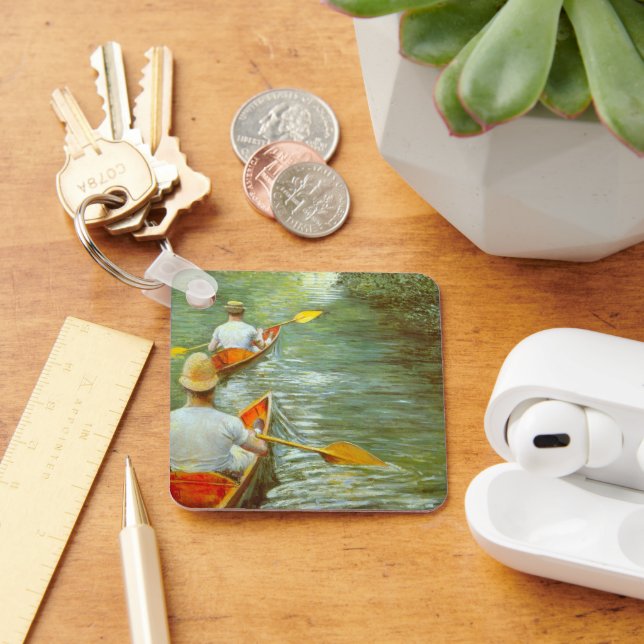 Die Kanus, Perissoires von Gustave Caillebotte Schlüsselanhänger (Schreibtisch)