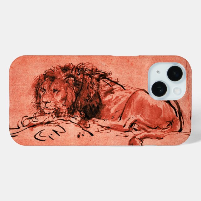 DIE KAP LION, DIE ABLIEGT, antik rot, schwarz Case-Mate iPhone Hülle (Rückseite (Horizontal))
