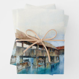 Die Kapellbrücke in Luzern (Schweiz) Geschenkpapier Set