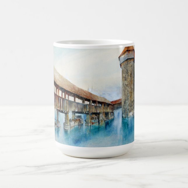 Die Kapellbrücke in Luzern (Schweiz) Kaffeetasse (Mittel)
