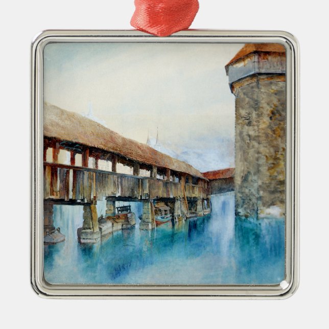 Die Kapellbrücke in Luzern (Schweiz) Ornament Aus Metall (Vorne)