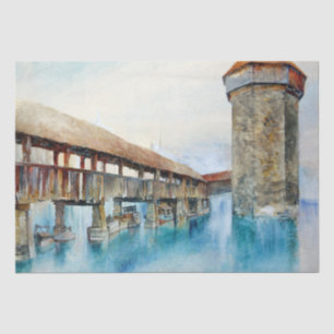 Die Kapellbrücke in Luzern (Schweiz) Seidenpapier