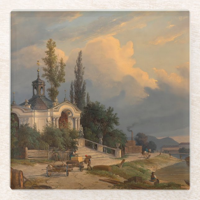 Die Kapelle Johannes Nepomuk auf dem Schanzel Glasuntersetzer (Vorderseite)