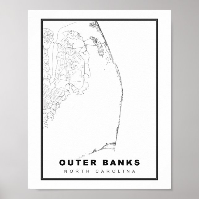 Die Karte der äußeren Banken Poster (Vorne)