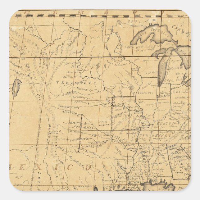 Die Karte der Kinder der Vereinigten Staaten Quadratischer Aufkleber (Vorderseite)