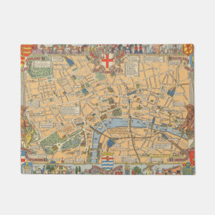Die Karte der Kinder von London, England Fußmatte
