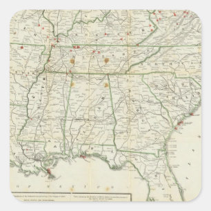 Die Karte des historischen Krieges Quadratischer Aufkleber