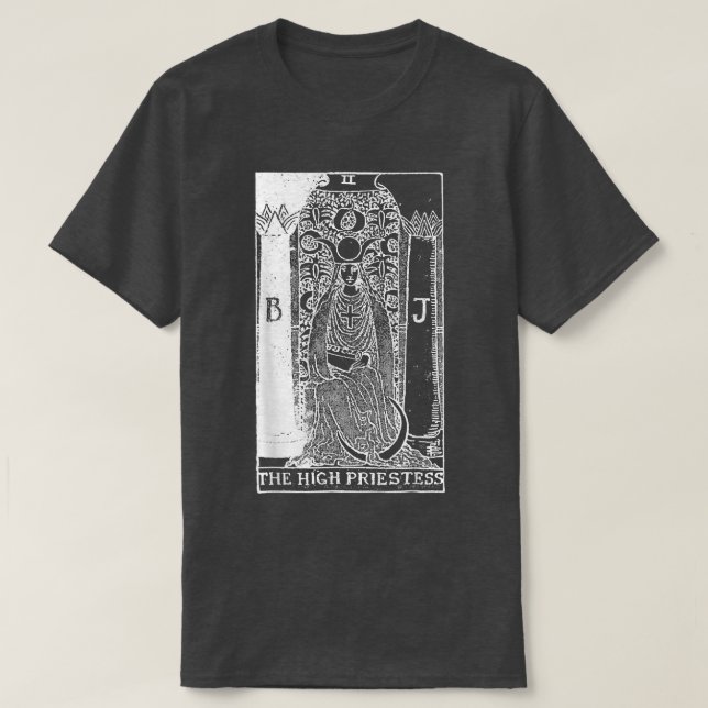 Die Karte des Hohepriestess-Tarots T-Shirt (Design vorne)