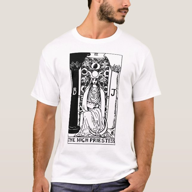 Die Karte des Hohepriestess-Tarots T-Shirt (Vorderseite)