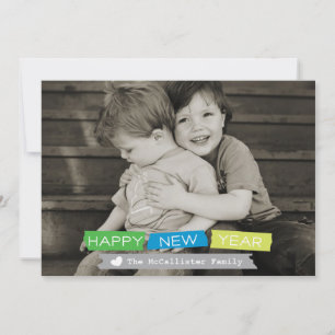 Die Karte neuen Jahres des Washi Band-A7 -