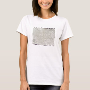 Die Karte von Yorkshire, graviert durch T-Shirt