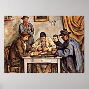 Die Kartenspieler (3), Paul Cezanne Gemälde Poster