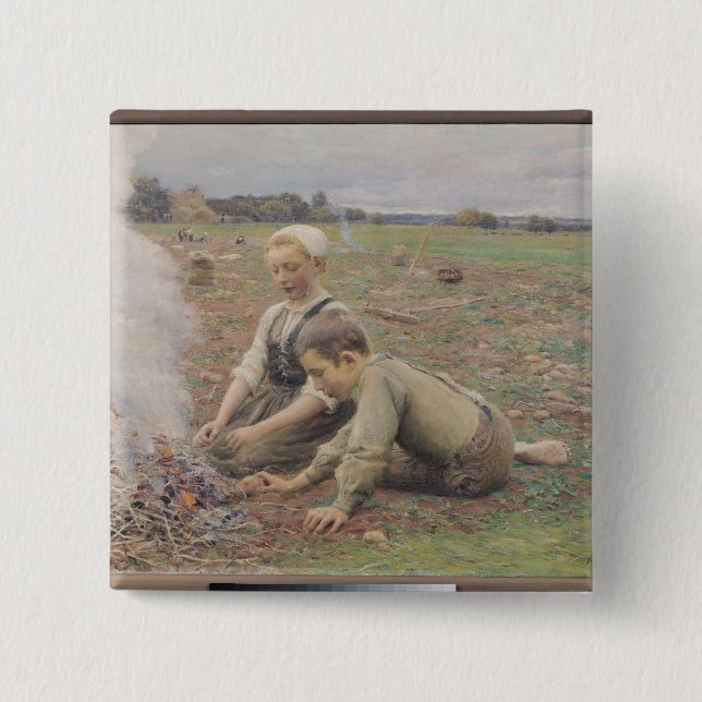 Die Kartoffel-Sammler, 1898 Button (Vorderseite)