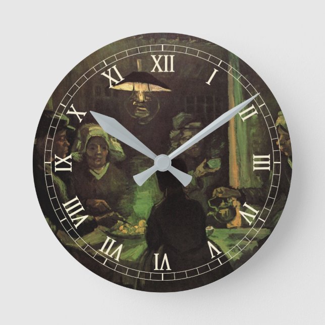 Die Kartoffelessen von Vincent van Gogh Runde Wanduhr (Vorderseite)